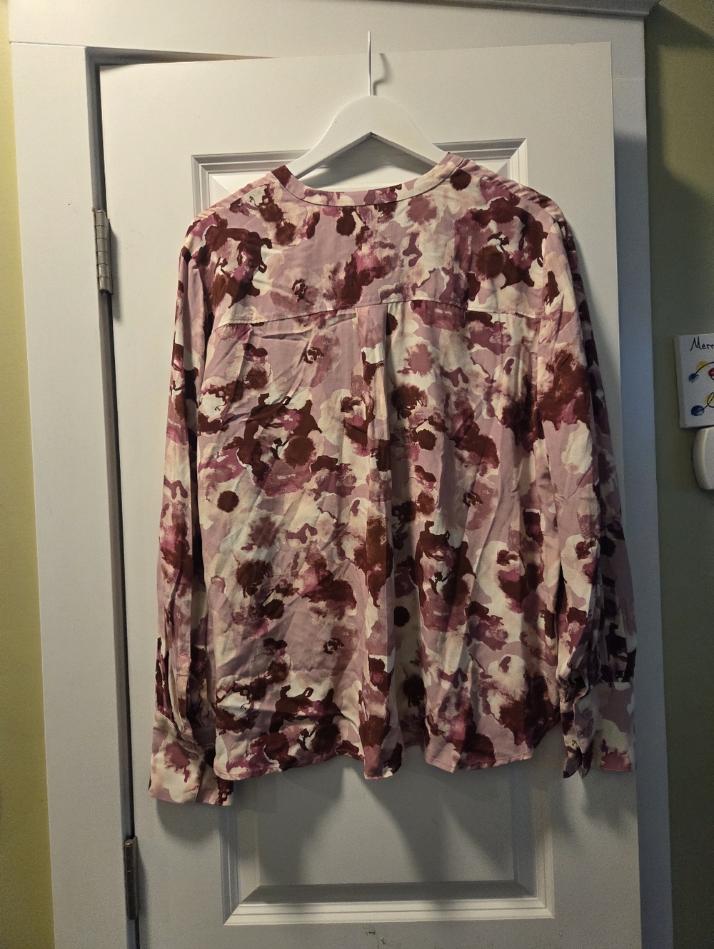 Nordstrom Signature Blouse Pink Mauve Floral NWT $169 Long Sleeve L - Picture 3 of 7